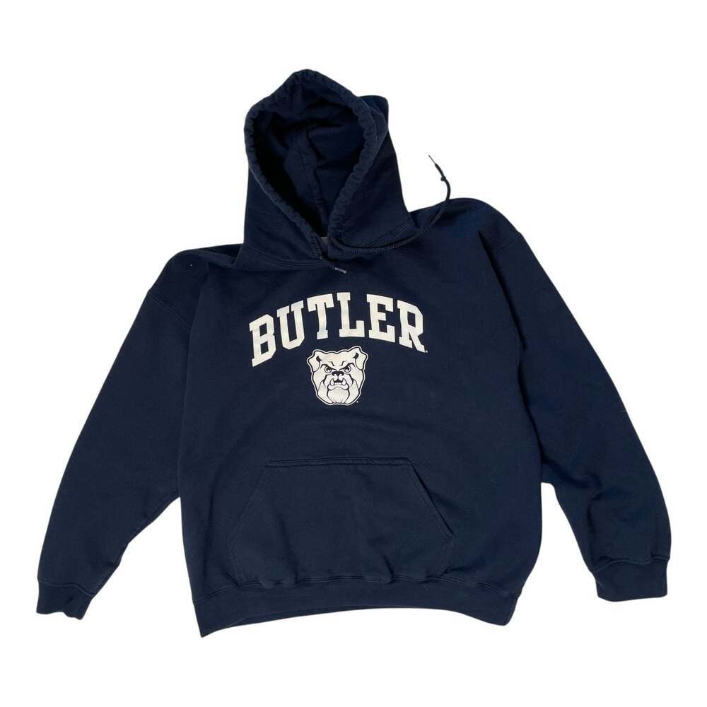 Butler Bulldogs Hoodie Navy Blue Gildan Heavy Blend Pullover Sweatshirt L